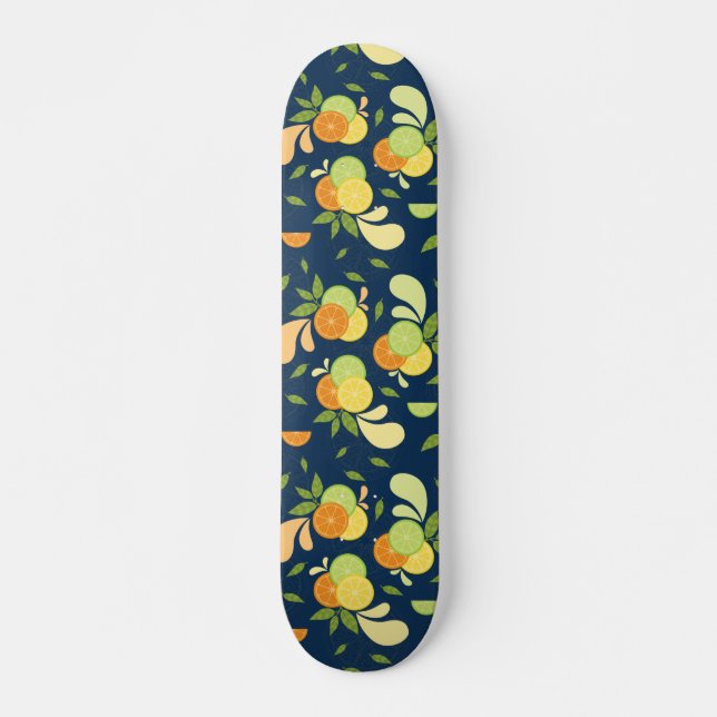 Citrus Splash-illustration Mini Skateboard Bräda 18,5 Cm (Framsida)