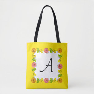 Citrus Square Gult Monogram hela tiden Tygkasse