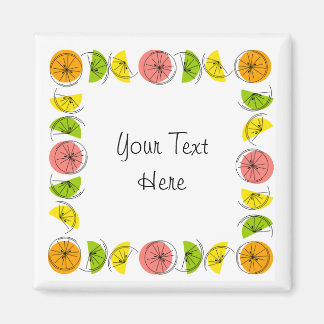 Citrus Square-textmagnet fyrkant Magnet