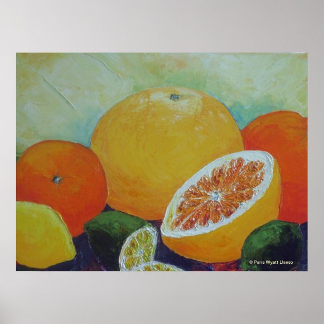 Citrus Stänk Fine Art Poster (Framsidan)