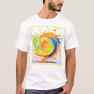 Citrus Stänk i Färg Design T Shirt
