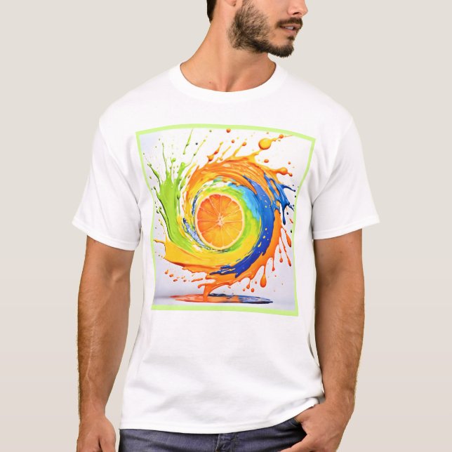 Citrus Stänk i Färg Design T Shirt (Framsida)