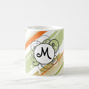 Citrus Stänk Modern-Retro Rand med Monogram Kaffemugg