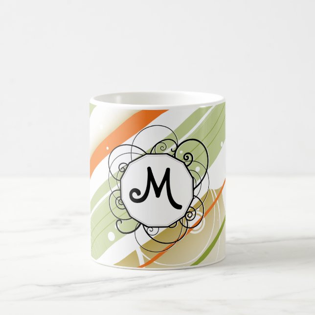 Citrus Stänk Modern-Retro Rand med Monogram Kaffemugg (Center)