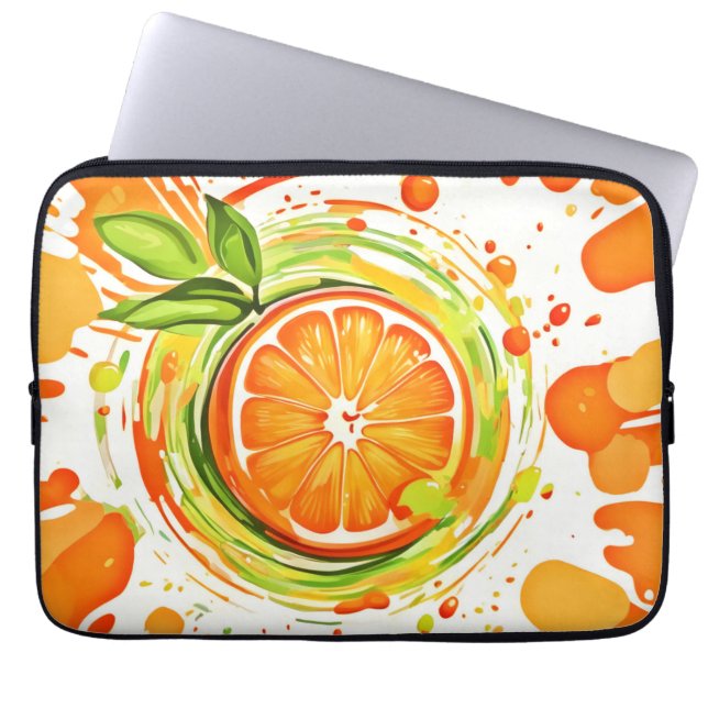 Citrus Stänk of Joy Laptop Fodral (Framsidan)