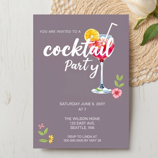 Citrus Summer Cocktail Party Inbjudningar (Citrus Summer Cocktail Party Invitation)
