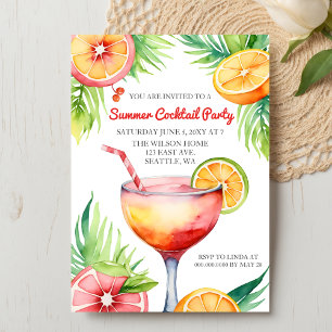 Citrus Summer Cocktail Party Inbjudningar