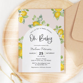 Citrus Summer Lemon Theme Baby Shower Inbjudningar