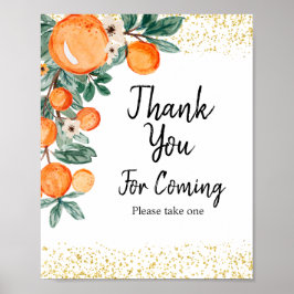 Citrus Summer Orange Tack för att du kom Poster