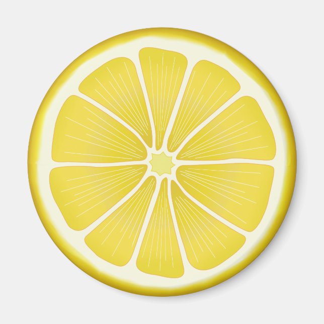 Citrus Sunshine Lemon Slice Magnet (Framsidan)