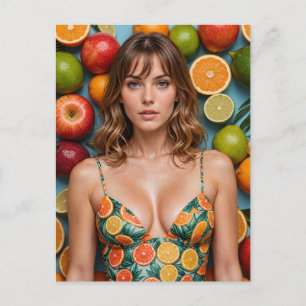 Citrus Swimdress Woman Vykort
