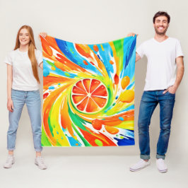 Citrus swirding Stänk Design Fleecefilt