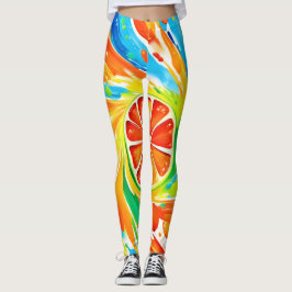 Citrus swirding Stänk Design Leggings