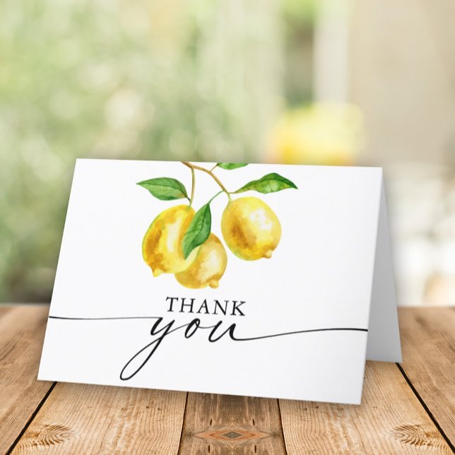 Citrus tack, ditt kort (Express your gratitude with our lemon thank you card - a fresh and vibrant way to say thanks!)