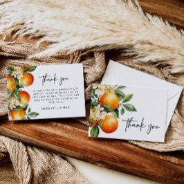 Citrus Tacksamhetskort Apelsin Söt Clementin Tack Kort