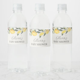 Citrus tema baby shower vattenflaskor etikett