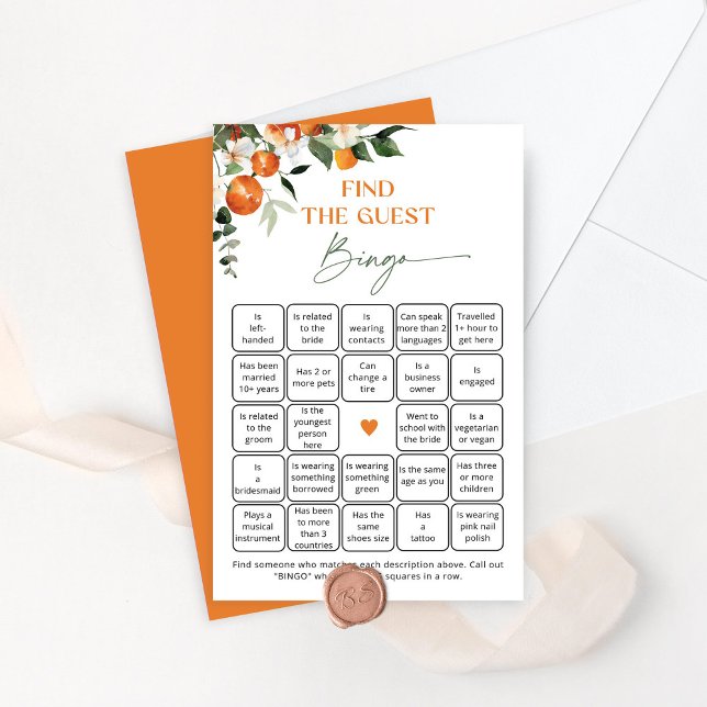 Citrus Tema-orangar Hitta gästbingo-spel (Skapare uppladdad)