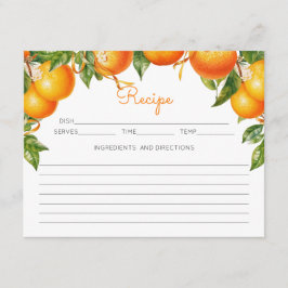 Citrus tema orange recept inneslutande kort