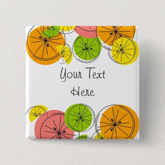 Citrus Text-knapp, fyrkant Knapp (Framsida)