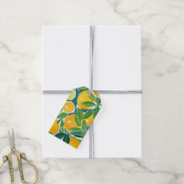 Citrus Träd Artisan Lemons Orange Limes Colorful Presentetikett