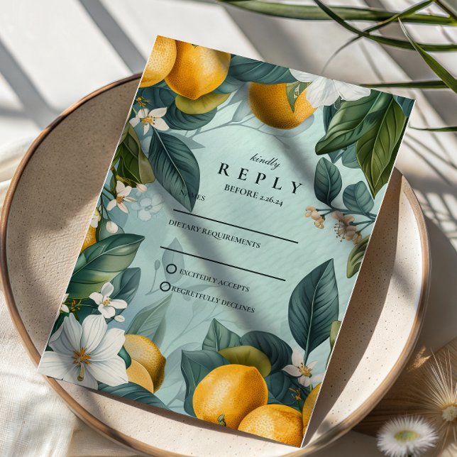 Citrus trädgård botanisk bröllop OSA kort (Skapare uppladdad)