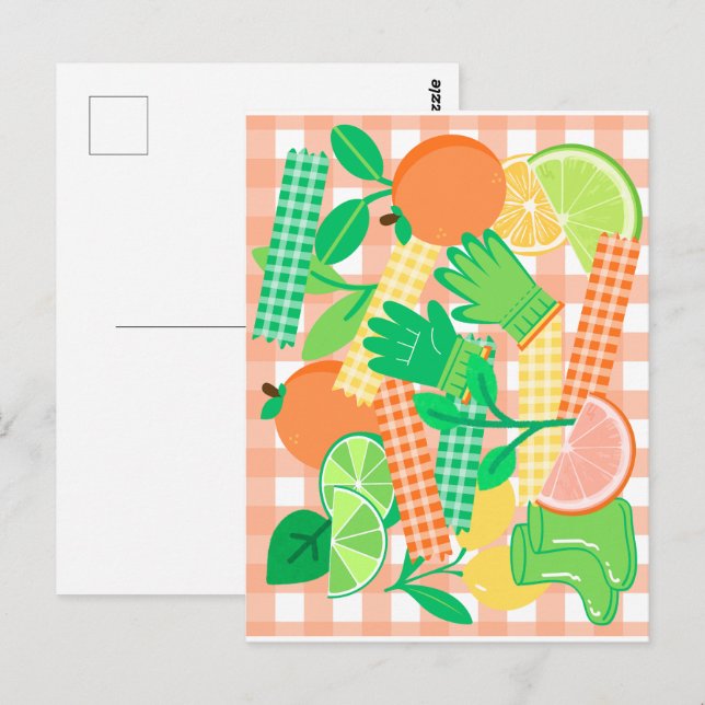 Citrus Trädgårdslycka Vykort (Fram/baksida)
