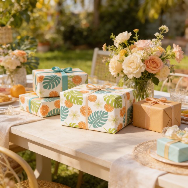 Citrus Tropical Presentpapper (Citrus Tropical Wrapping Paper)