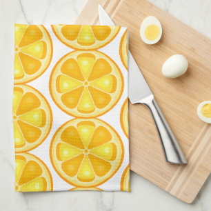 Citrus tropical SUMMER FRUIT Orange Citons Slice Kökshandduk