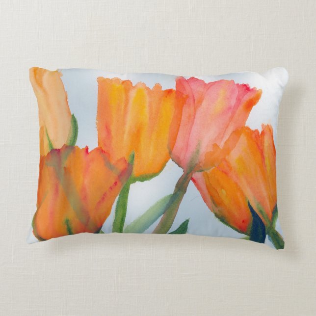 Citrus Tulips Prydnadskudde (Baksidan)