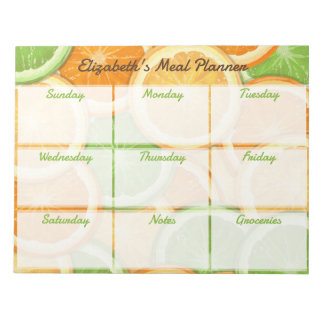 Citrus veckomealplanering anteckningsblock