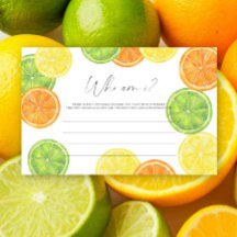 Citrus - Vem är jag bröllopsdusch spel