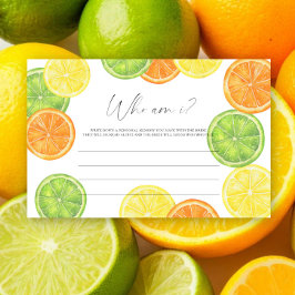 Citrus - Vem är jag bröllopsdusch spel Brevpapper