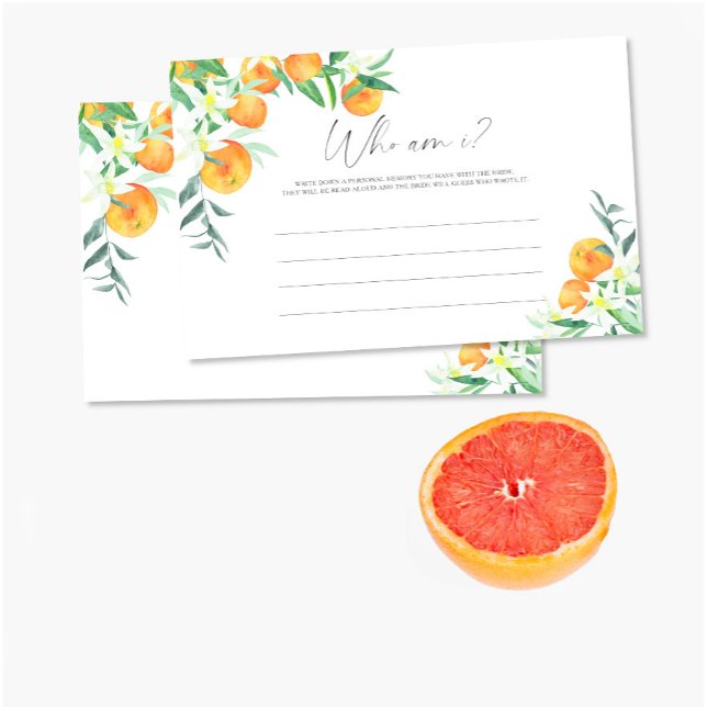Citrus - Vem är jag bröllopsdusch spel Brevpapper (Skapare uppladdad)