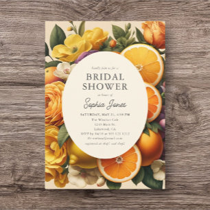 Citrus Vibrant Bloom Cottagecore Möhippa Inbjudningar