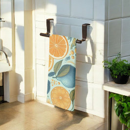 Citrus Vibrant Lemon & Orange Watercolor Blommigt Kökshandduk