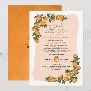 Citrus Virtuell Baby Shower, färsk sommartid, Oran Inbjudningar