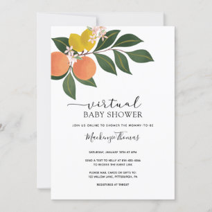 Citrus Virtuell Baby Shower Inbjudningar
