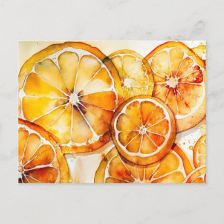 Citrus Watercolor Alcohol Bläck Vykort