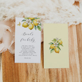 Citrus Watercolor Bok Begäran Baby Shower Tilläggskort