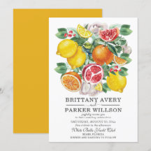 Citrus Watercolor Botanical Bröllop