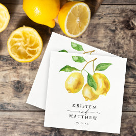 Citrus Watercolor Bröllop Pappersservett