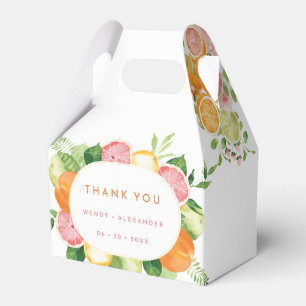 Citrus Watercolor Bröllop Tack Presentaskar