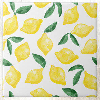 Citrus Watercolor Mediterranean Kakelplatta