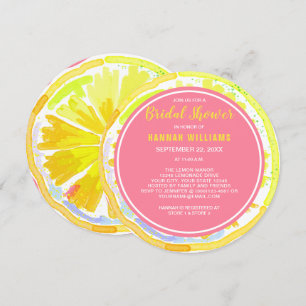 Citrus Watercolor Rosa Möhippa Inbjudan
