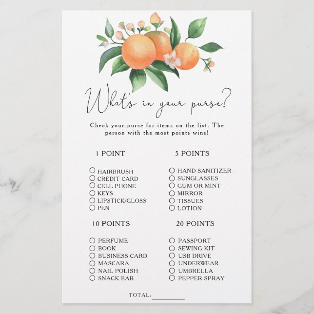 Citrus - What's in your purse match (Framsida)