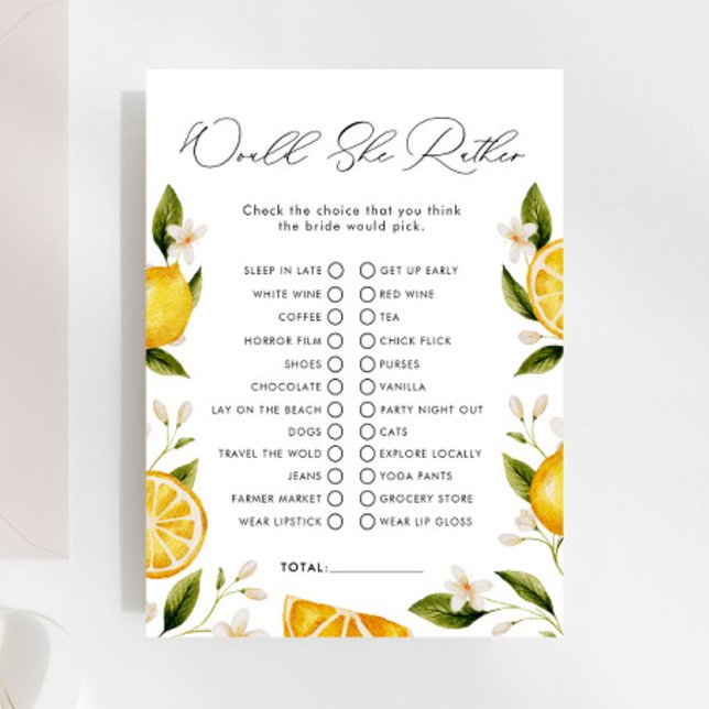 Citrus Would She Rather Bröllopsfest spel (Skapare uppladdad)