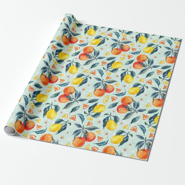 Citrus Wrapping Papper Presentpapper (Utrullad)