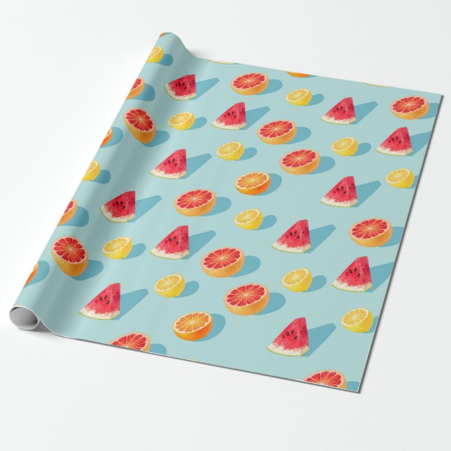 Citrus Wrapping Papper Presentpapper (Utrullad)