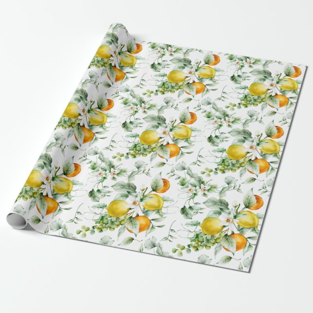 Citrus Wrapping Papper Presentpapper (Utrullad)