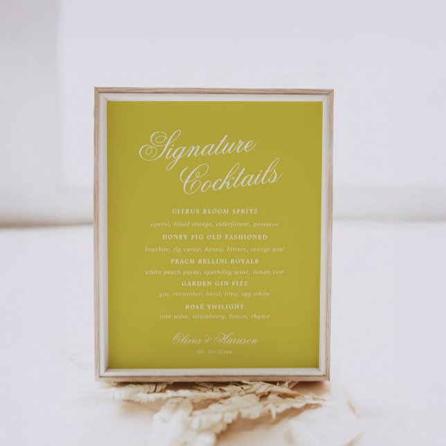 Citrus Yellow Island Old Money Drinkskylt Poster (Skapare uppladdad)